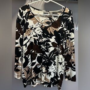 ADDITIONS by CHICO’S size L multicolored, V-neck, long sleeve pullover sweater